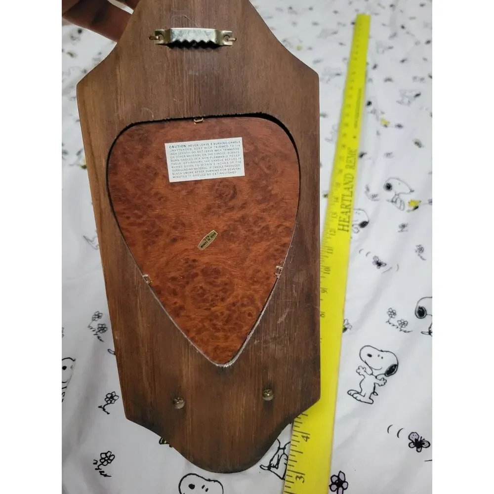 Wood Cottage Core Heart Shape Mirror Wall Sconce Candle